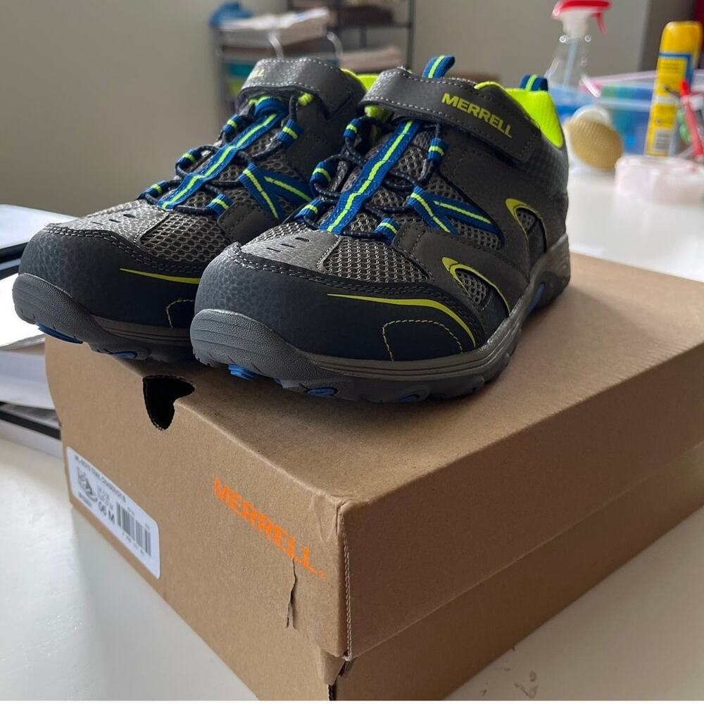 Merrell Trail Chaser Hiking Shoe Gray Boys Size 6M Size EU 37 New with box - Picture 3 of 8